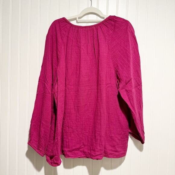 Old Navy Split Neck Blouse Boysenberry Pink NEW Size XL - Picture 6 of 6